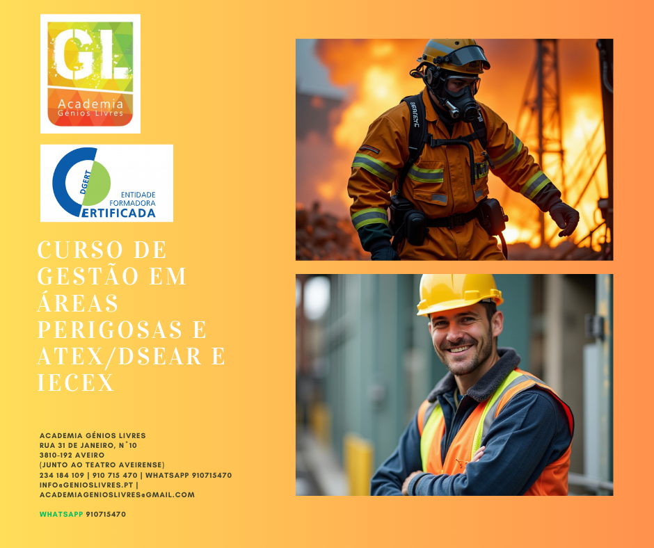 Curso de Gestão em Áreas Perigosas e ATEX/DSEAR e IECEx